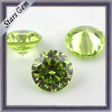 Apple Green Round Shape 8 Hearts&8arrows Cubic Zirconia